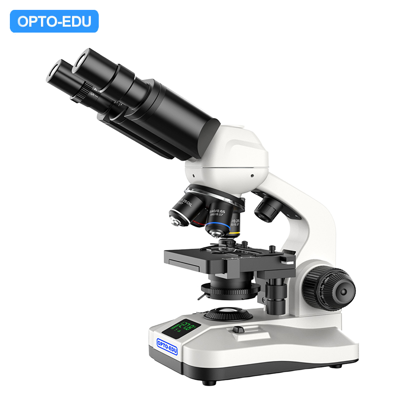 Student Microscope, Dual LED Light Source, Digital Screen, Seidentopf Biinocular